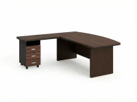 BRL RB071-180x200L Стол руководителя угловой L с тумбой 3 ящика 1800х2000х760 Венге/Черный
