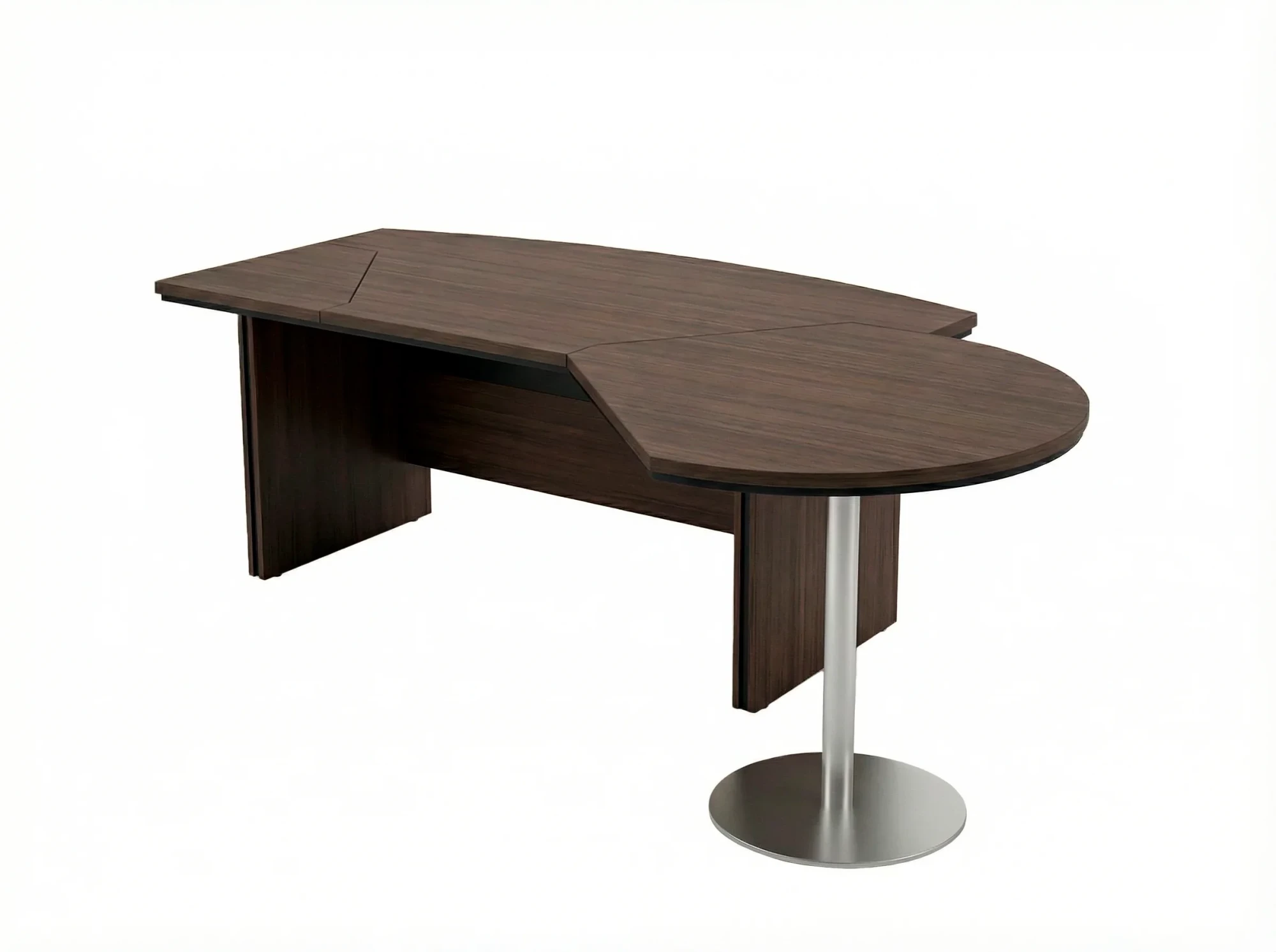 BRL RB069-255x150R Стол руководителя с брифингом правый 2550х1500х760 Венге/Черный