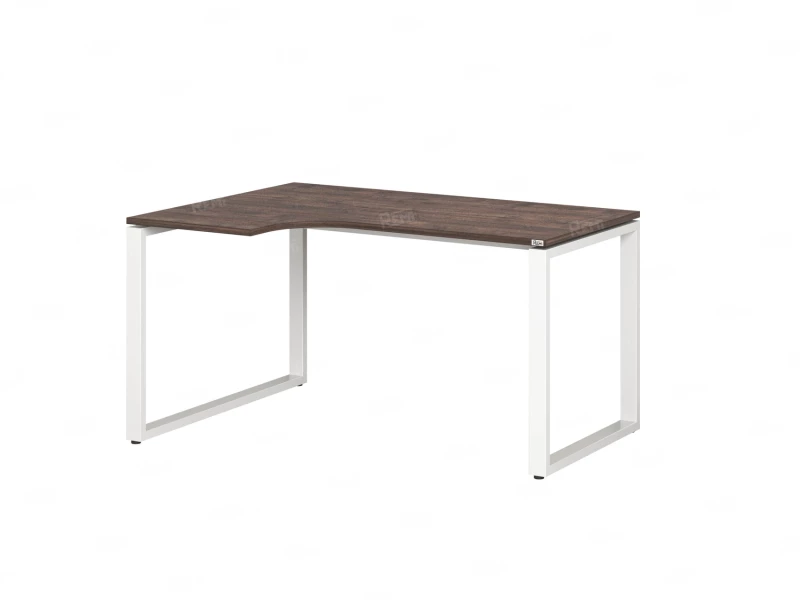 Стол угловой, О-опора, левый 1800x700/900x750, RM055-18x7-9 Дуб Апрельский шоколад/Белый