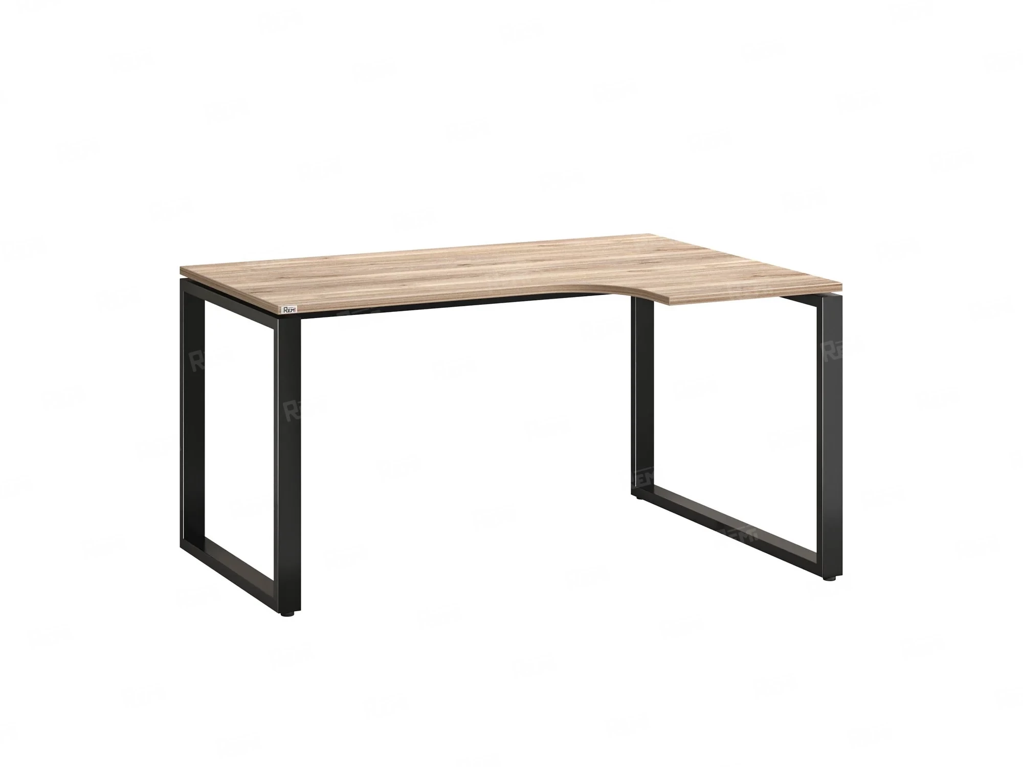 Стол угловой, О-опора, правый 1800x800/1000x750, RM054-18x8-10 Дуб Маувелла/Черный