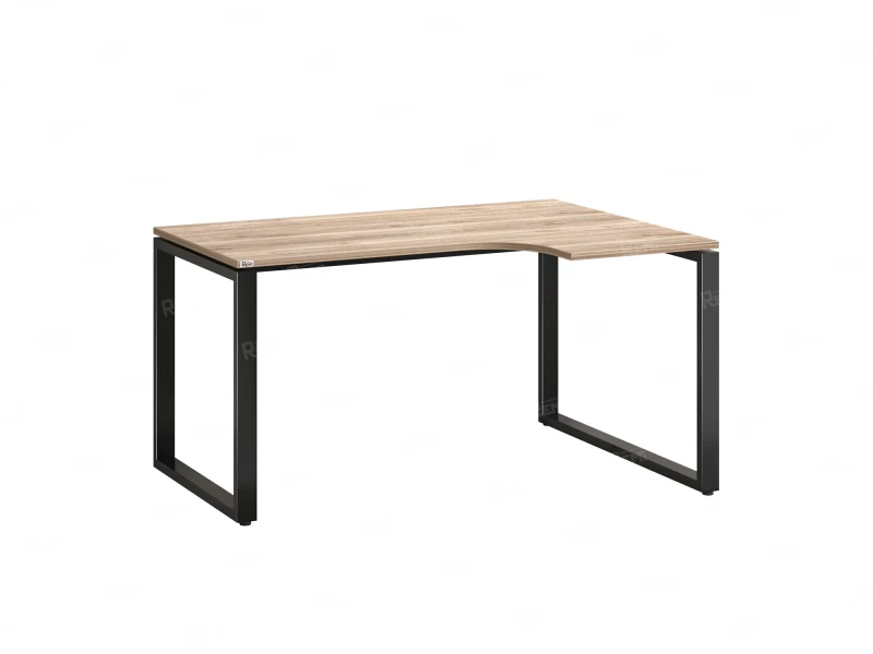 Стол угловой, О-опора, правый 1800x800/1000x750, RM054-18x8-10 Дуб Маувелла/Черный