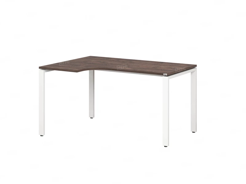 Стол угловой, П-опора, левый 1600x700/900x750, RM053-16x7-9 Дуб Апрельский шоколад/Белый