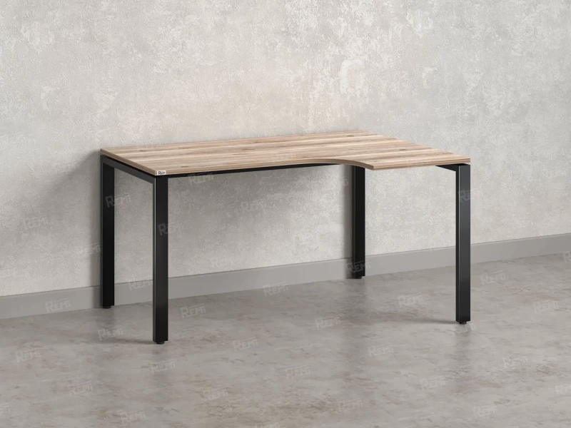 Стол угловой, П-опора, правый 1600x800/1000x750, RM052-16x8-10 Дуб Маувелла/Черный