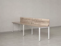 Бенч-система в 1 ряд, 2 рабочих места 2 ЛДСП экранов 2700x600x750 RM167-4-27x6 Дуб Маувелла/Белый