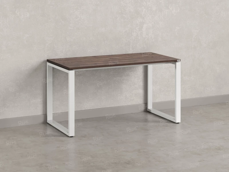 Стол прямой на O-образных опорах 1800x700x750 RM002-18x7 Дуб Апрельский шоколад/Белый