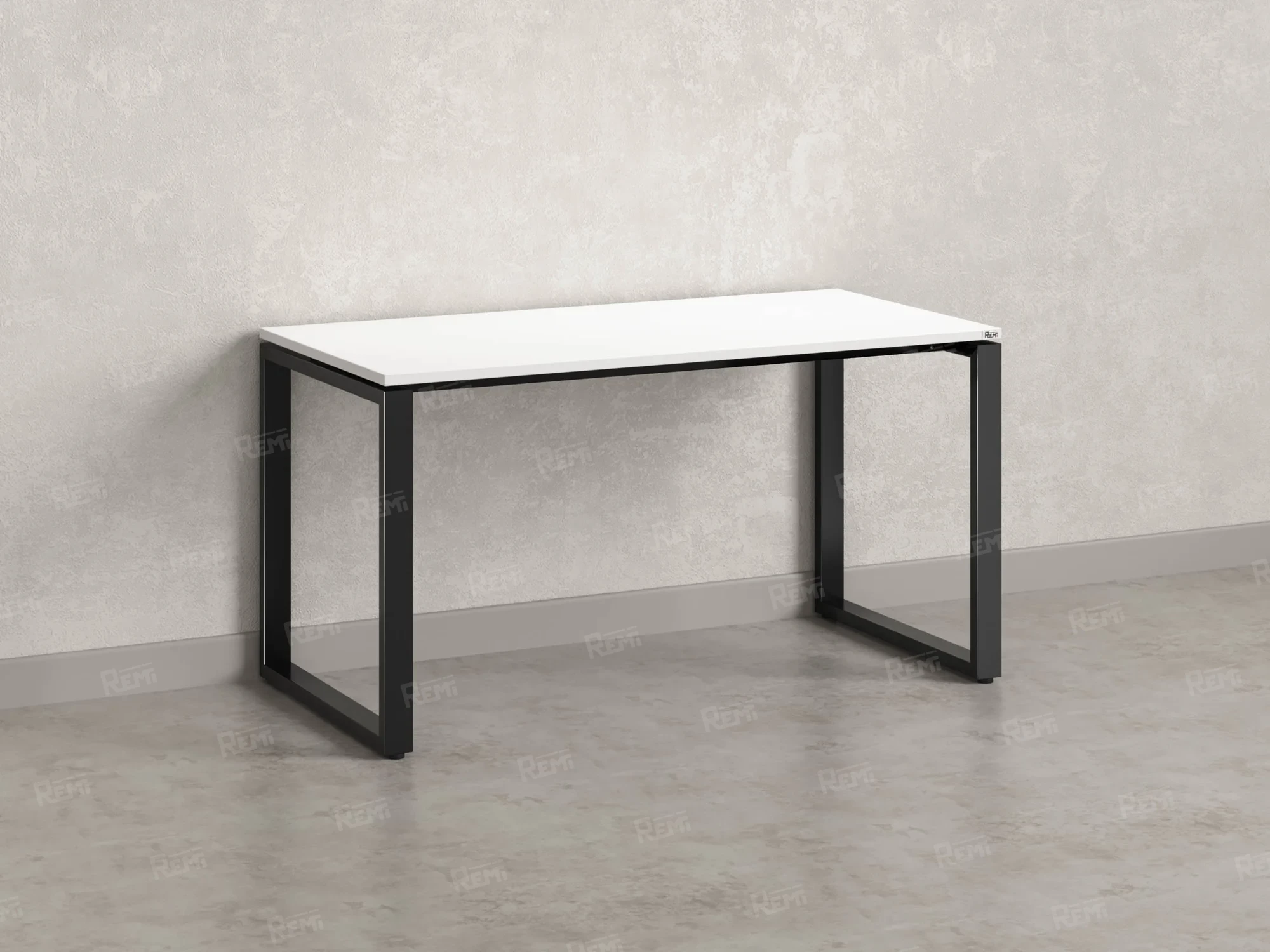 Стол прямой на O-образных опорах 800x800x750 RM002-8x8 Белый/Черный