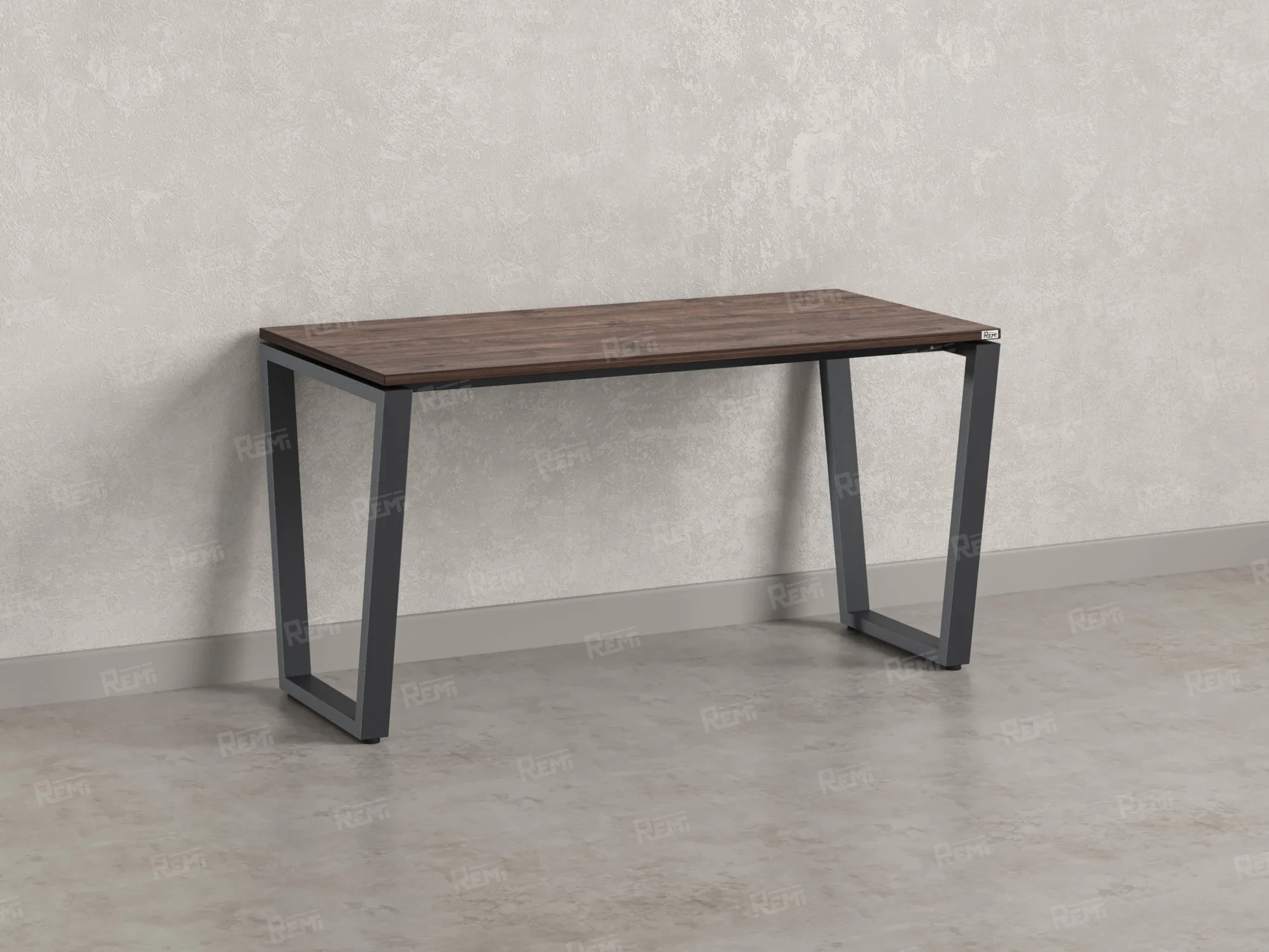 Стол прямой на U-образных опорах 1800x600x750 RM003-18x6 Дуб Апрельский шоколад/Серый