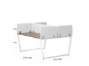 Бенч-система, 2 рабочих места, 5 тканевых экранов 1400x1400x750 RM172-3-14x14 Дуб Юстус/Белый