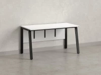 Стол прямой, Л-опора, экран ЛДСП,парящая стол-ца 1800x800x750 RM009-18x8 Белый/Черный