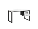 Стол прямой с подвесной тумбой 2 ящика, О-опора 2000x800x750 RM037-20x8 Белый/Черный