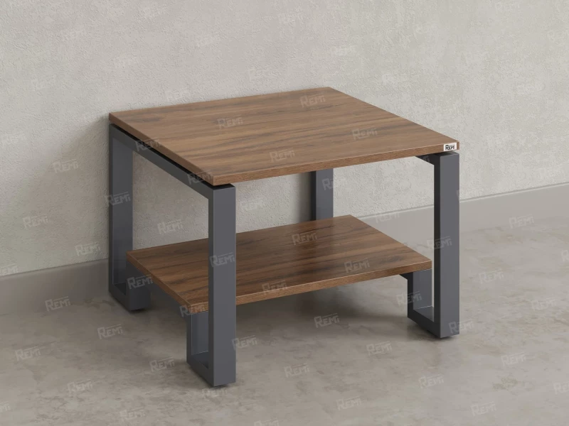 Журнальный стол с полкой 800x700x550 RM181-8x7 Дуб Юстус/Серый