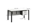 Стол прямой, подвесная тумба, ЛДСП экран, П-опора 1600x700x750 RM031-16x7 Белый/Черный