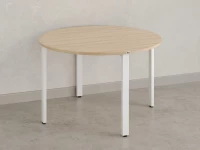 Круглый стол на П-образных опорах 1500x1500x750 RM186-15x15 Вяз Швейцарский светлый/Белый