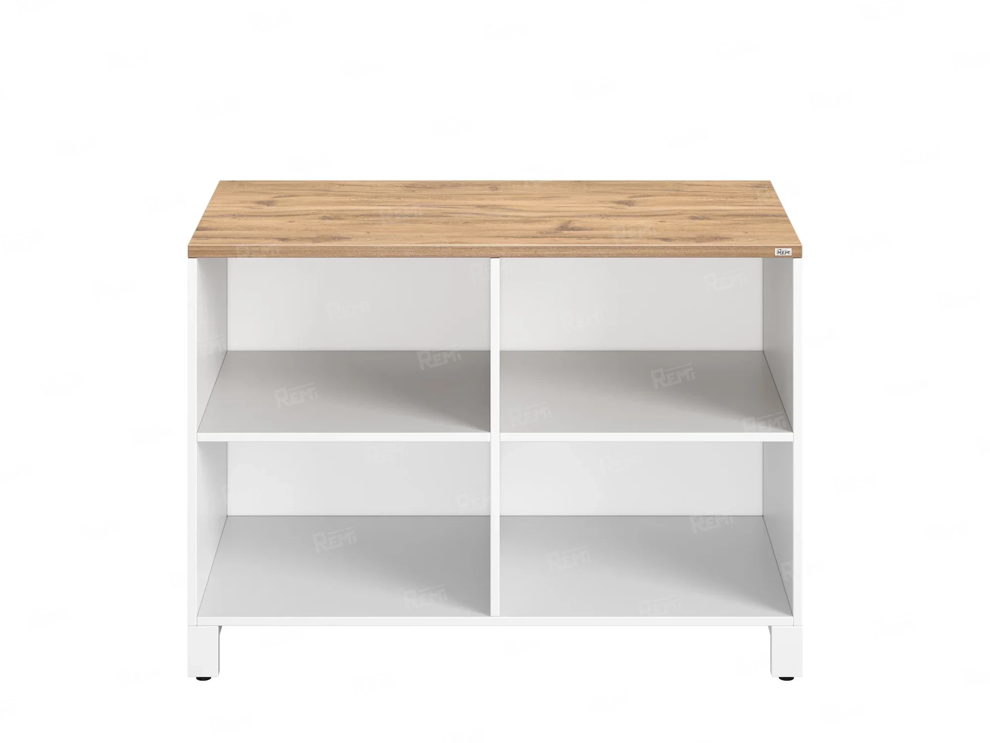 Стеллаж низкий, 4 ячейки 1200х600х850 RM145-12x6 Дуб Юстус/Белый