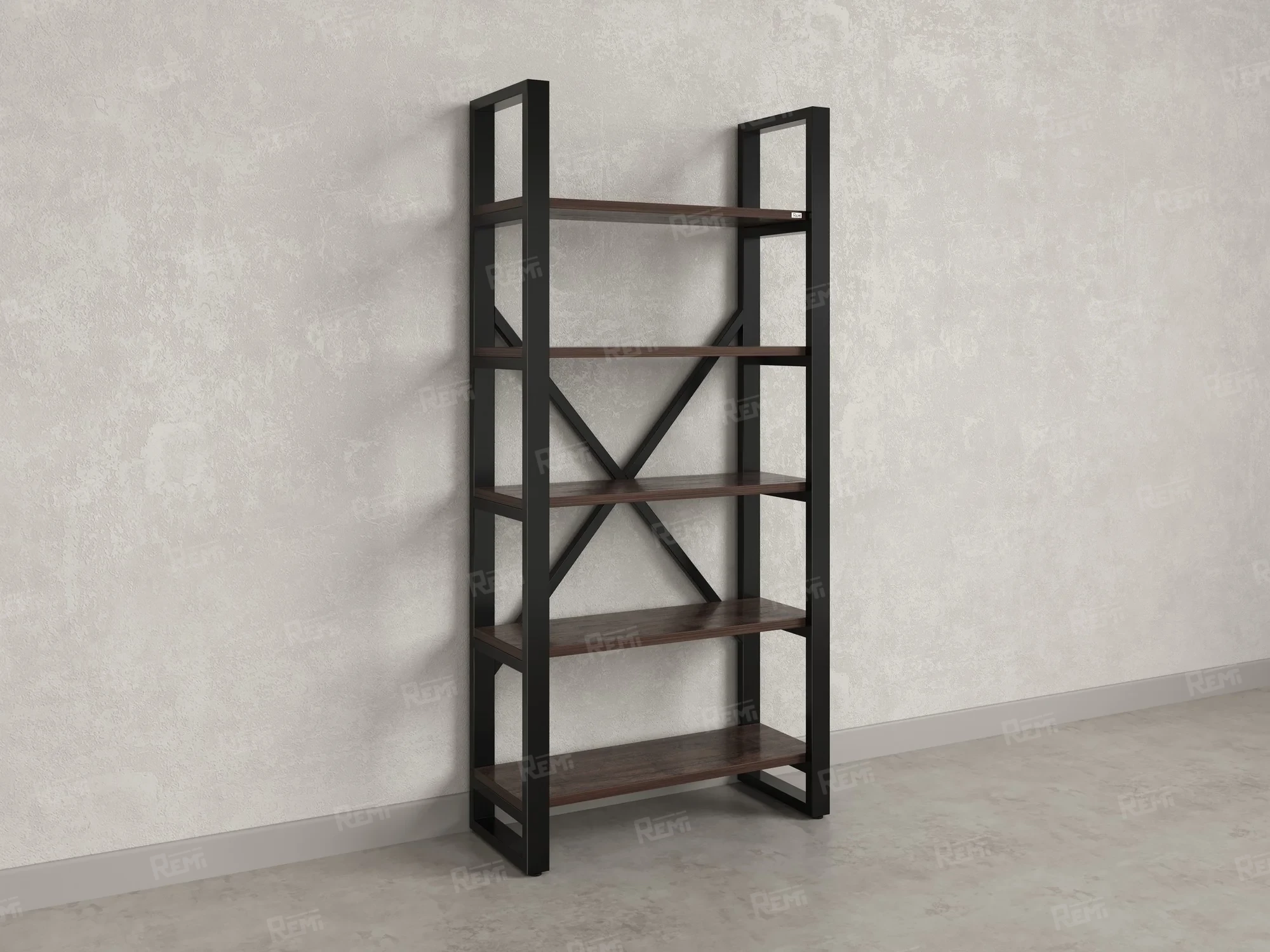 Стеллаж, 5 уровней 900x370x1920 RM130-90x37 Дуб Апрельский шоколад/Черный
