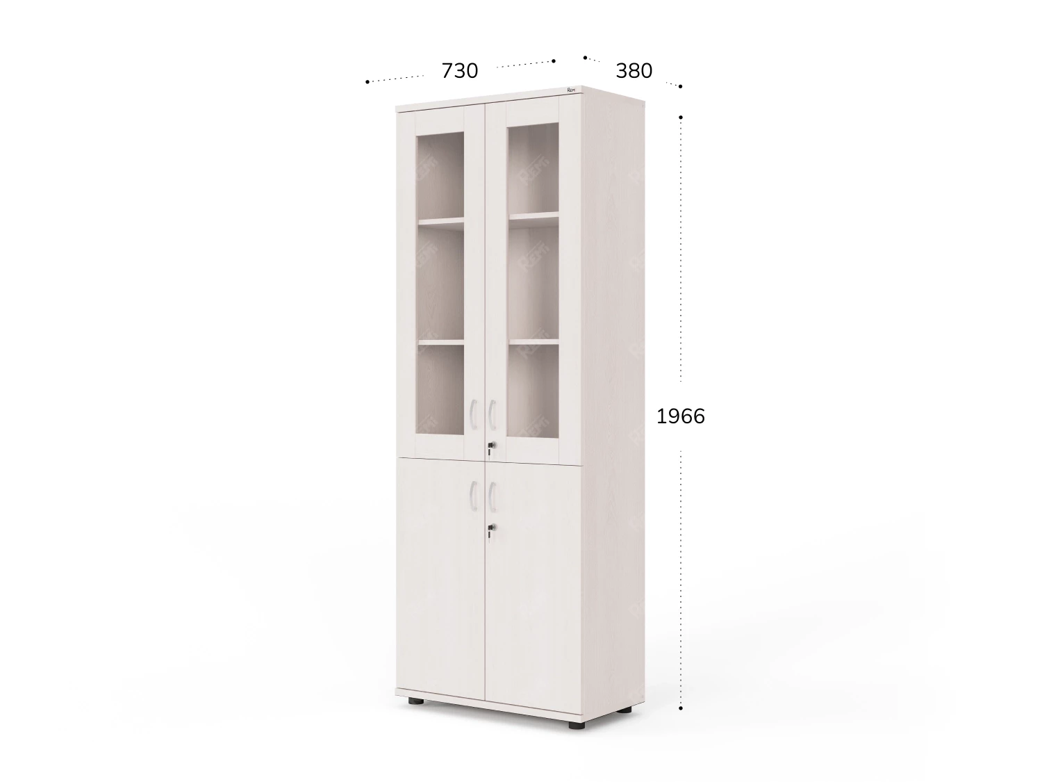 Шкаф RLG041 4 двери 700х350х1830 Дуб Молочный, Серия ЛАЙТ | LIGHT