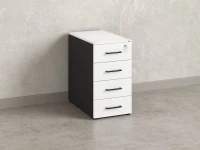 Тумба приставная, 4 ящика 400x700x750 RM121-40x70 Белый/Черный