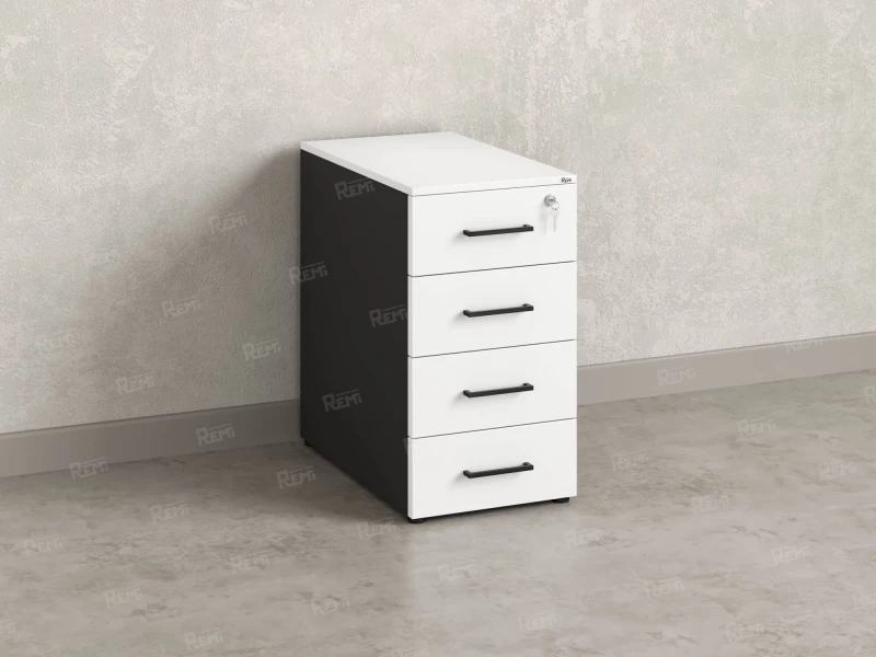 Тумба приставная, 4 ящика 400x700x750 RM121-40x70 Белый/Черный