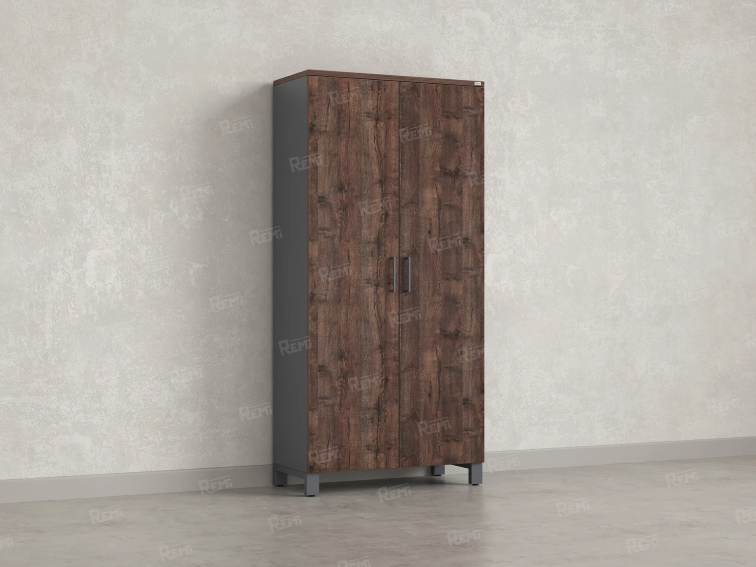 Шкаф распашной, 5 уровней 900x420x1900 RM152-90x41 Дуб Апрельский шоколад/Серый