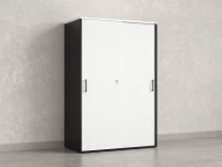 Шкаф-купе, регулируемые опоры, штанга, 1 полка 1200x600x1800 RM164-90x60 Белый/Черный