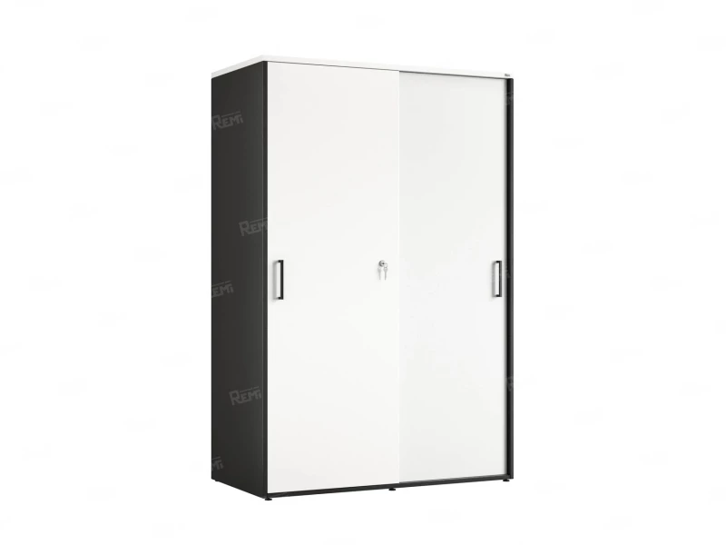Шкаф-купе, регулируемые опоры, штанга, 1 полка 1200x600x1800 RM164-90x60 Белый/Черный