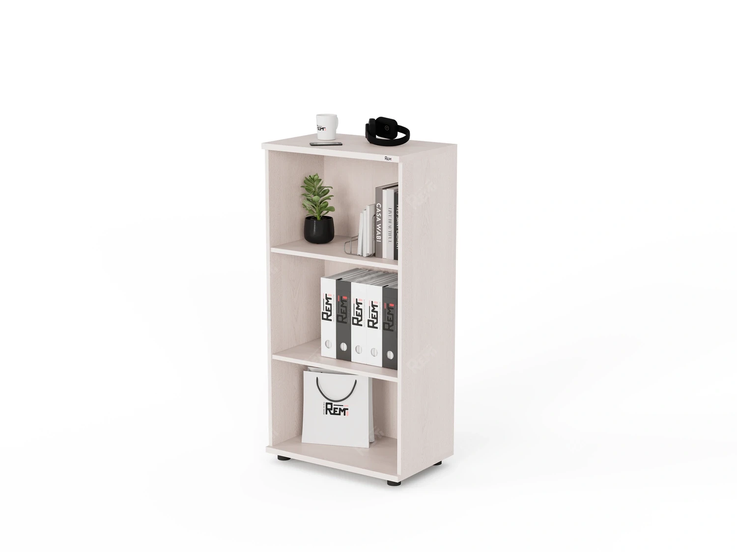 Стеллаж RLG025 2 полки 700х350х1130 Дуб Молочный, Серия ЛАЙТ | LIGHT