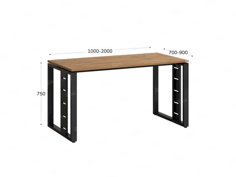 Стол прямой на О-образных опорах 1200x900x750 RM040-12x9 Юстус/Черный