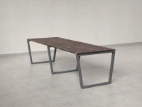 Cтол для переговоров, на V-обазном каркасе 2500x1200x750 RM082-250x120 Дуб Апрельский шоколад/Серый