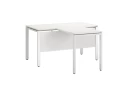 Стол с брифингом с парящей столешницей на П-образных опорах с экраном ЛДСП RM043-10x6 1000x1600x750 Белый/Белый