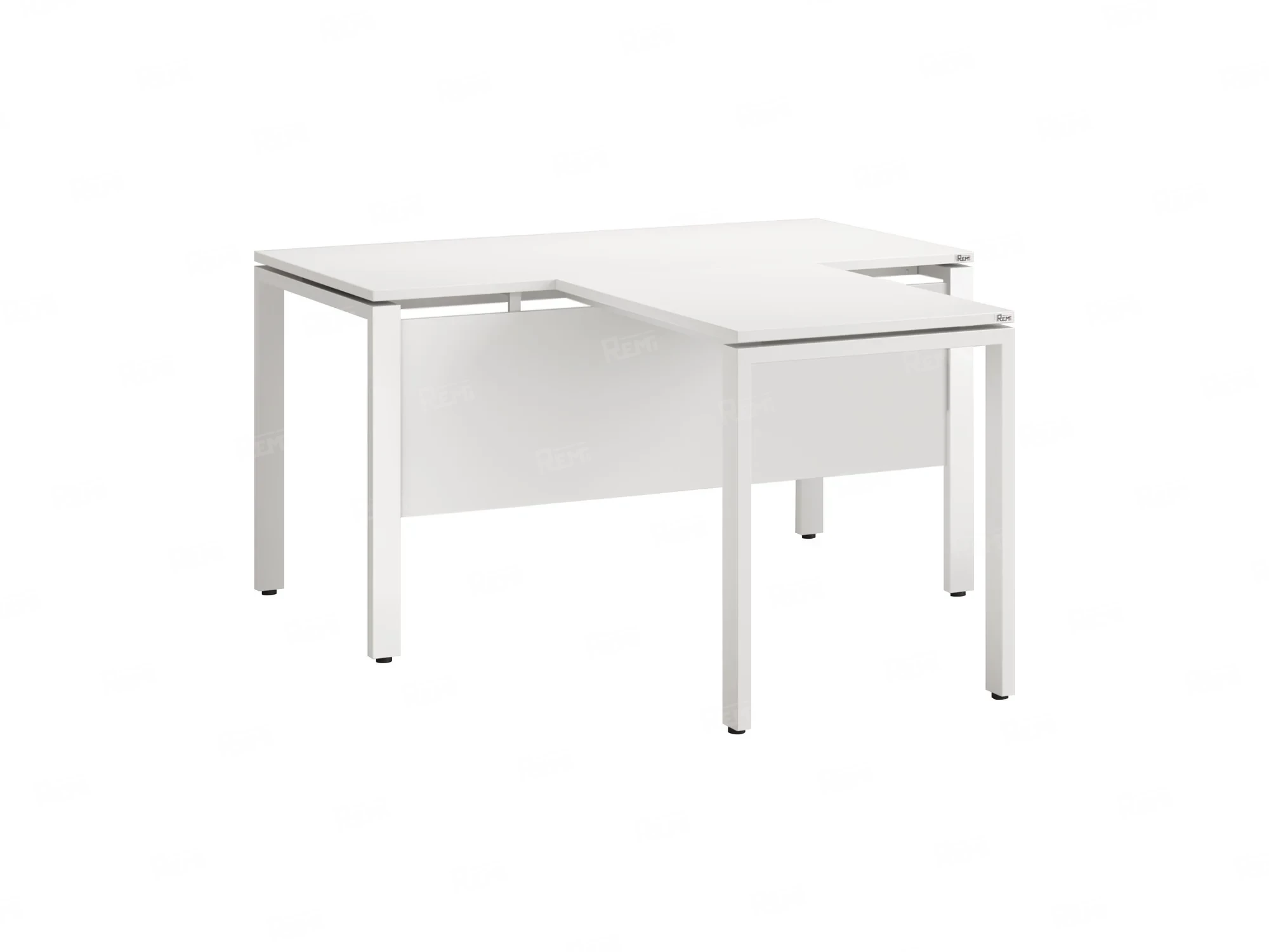 Стол с брифингом с парящей столешницей на П-образных опорах с экраном ЛДСП RM043-10x6 1000x1600x750 Белый/Белый
