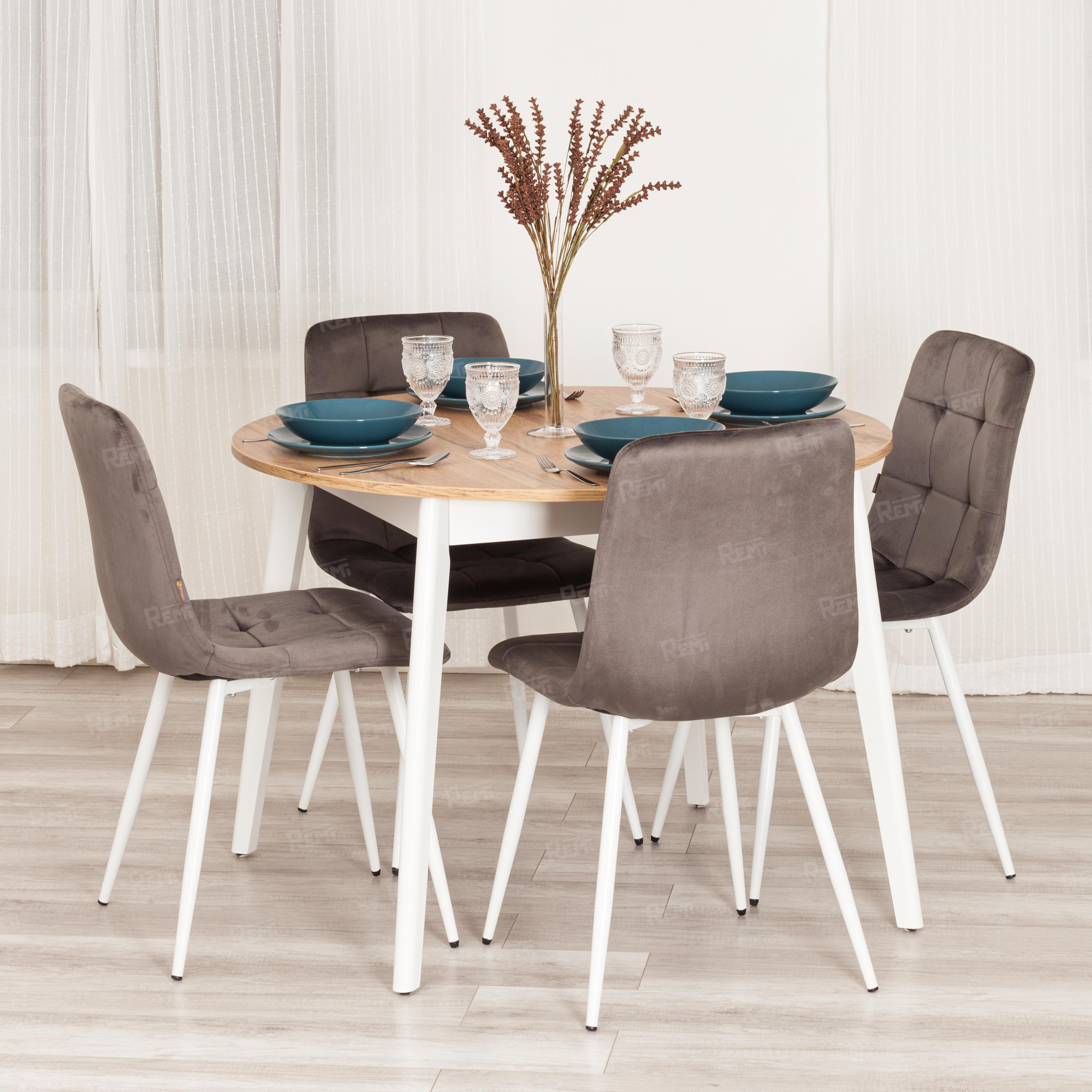 Стул CHILLY (mod. JSC-220) Темно-серый/Темно-серый, Велюр (арт. 24969)