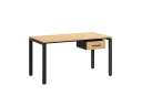Стол прямой с подвесной тумбой, П-опора 1800x800x750 RM038-18x8 Вяз Швейцарский светлый/Черный