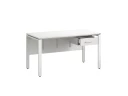 Стол прямой, подвесная тумба, ЛДСП экран, П-опора 1800x600x750 RM030-18x6 Белый/Белый