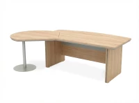 BRL RB069-255x150L Стол руководителя с брифингом левый 2550х1500х760 Акация/Серый вулканический