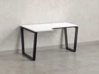 Стол угловой, U-опора, левый 1400x600/900x750, RM051-14x6-9 Белый/Черный