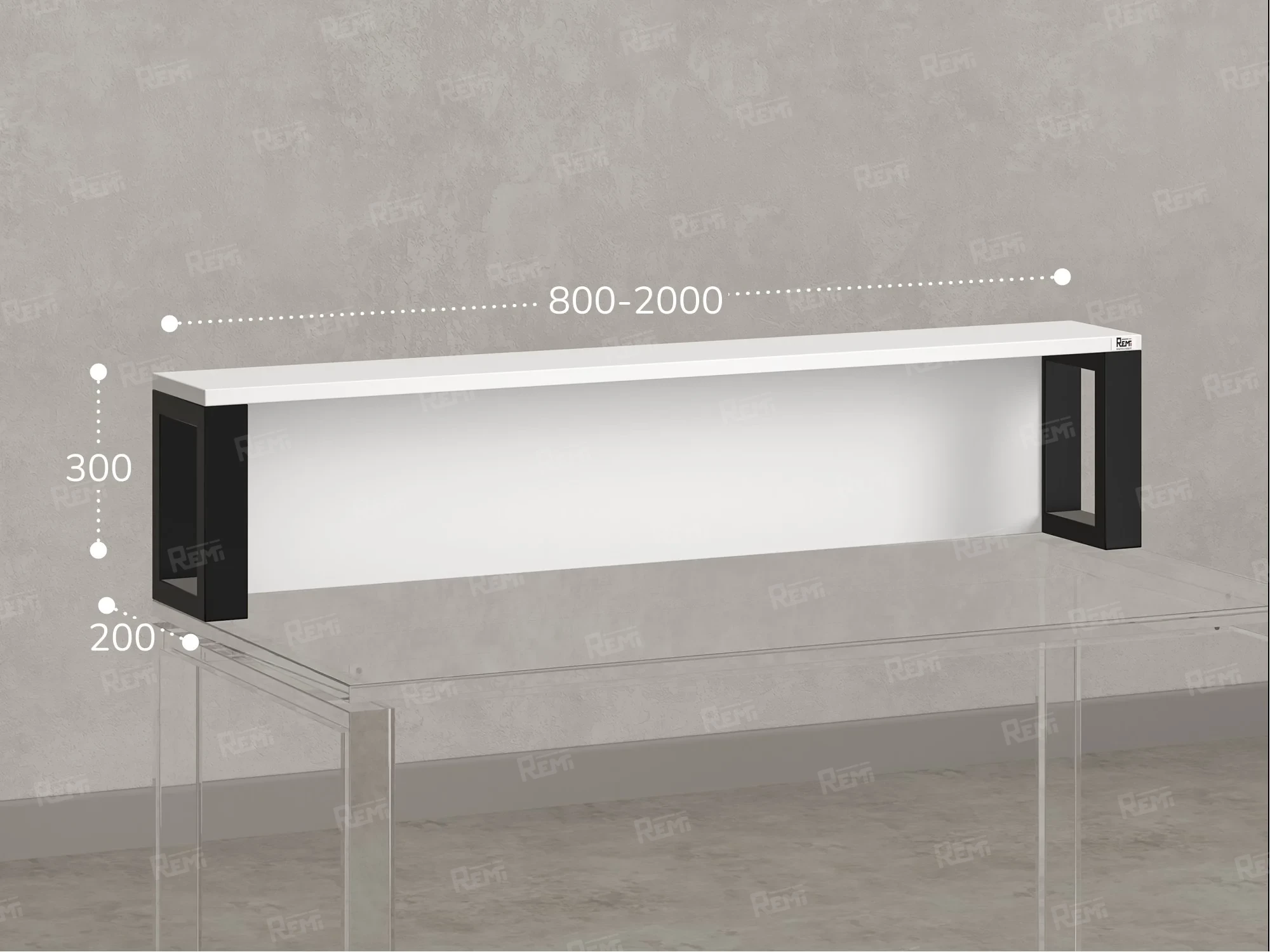 Надстройка для стола 1400x200x300 RM208-140x40 Белый/Черный