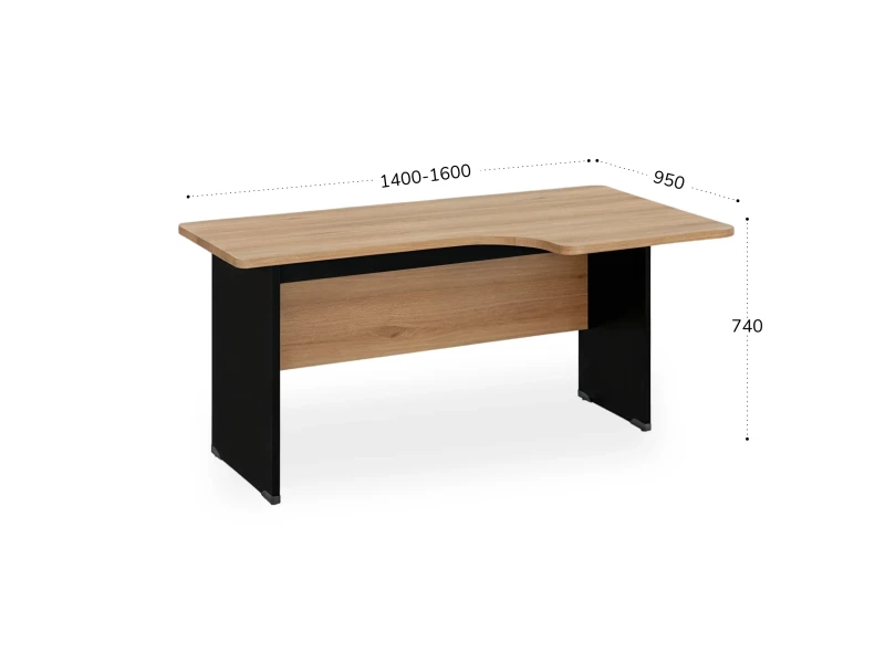 BRL RB085-140х95R Угловое рабочее место правое 1400х950х740 Акация/Черный