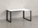 Стол угловой, О-опора, правый 1600x600/900x750, RM054-16x6-9 Белый/Черный