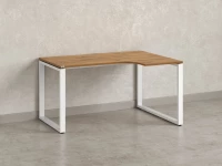 Стол угловой, О-опора, правый 1800x800/1000x750, RM054-18x8-10 Дуб Юстус/Белый