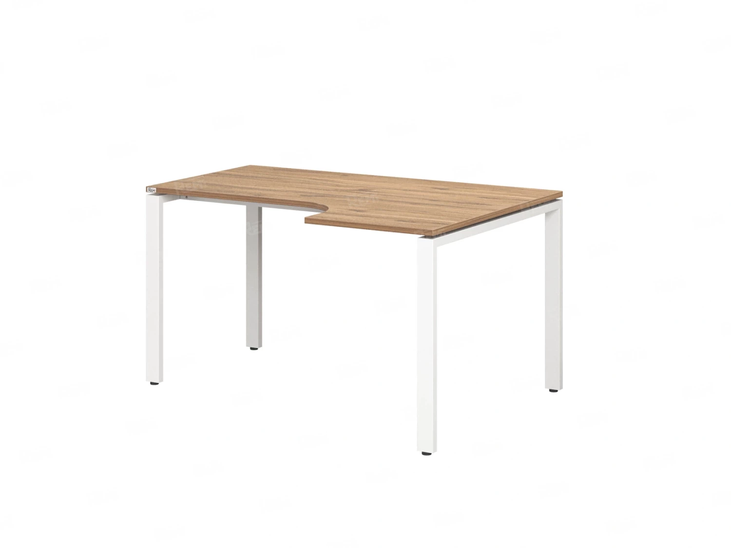 Стол угловой, П-опора, правый 1600x800/1000x750, RM052-16x8-10 Дуб Юстус/Белый