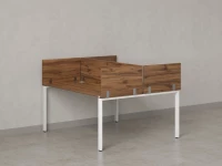 Бенч-система, 2 рабочих места, 5 ЛДСП экранов 1800x1200x750 RM165-4-18x12 Дуб Юстус/Белый