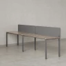 Бенч-система в 1 ряд, 2 рабочих места 2 тканевых экранов 2000x700x750 RM167-3-20x7 Дуб Маувелла/Серый