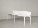 Бенч-система в 1 ряд, 2 рабочих места 2 ЛДСП экранов 2000x600x750 RM167-4-20x6 Белый/Белый