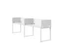 Бенч-система в 1 ряд, 2 рабочих места 5 тканевых экранов 2400x800x750 RM168-1-24x8 Белый/Белый