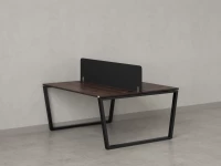 Бенч-система, 2 рабочих места, с одним тканевым экраном 1200x1400x750 RM172-1-12x14 Дуб Апрельский шоколад/Черный