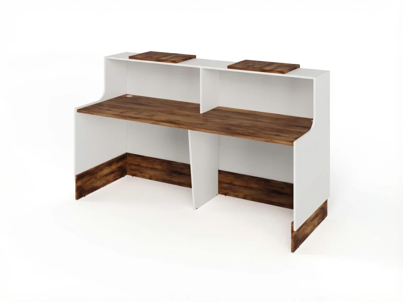 Стойка ресепшн 2-240 2400x700x1200 RTD085 Таксония шоколадная/Белый
