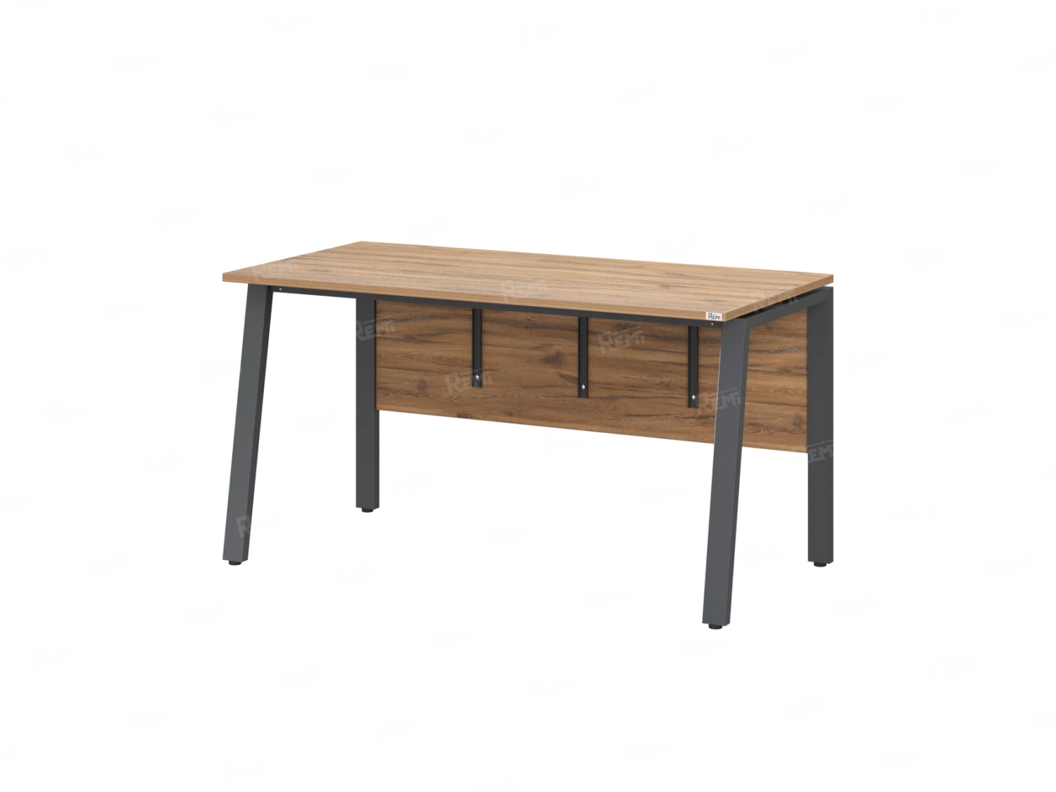 Стол прямой, Л-опора, экран ЛДСП,парящая стол-ца 800x800x750 RM009-8x8 Дуб Юстус/Серый