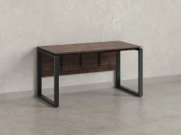 Стол прямой, О-опоры, экран ЛДСП,парящая стол-ца 1400x600x750 RM008-14x6 Дуб Апрельский шоколад/Черный