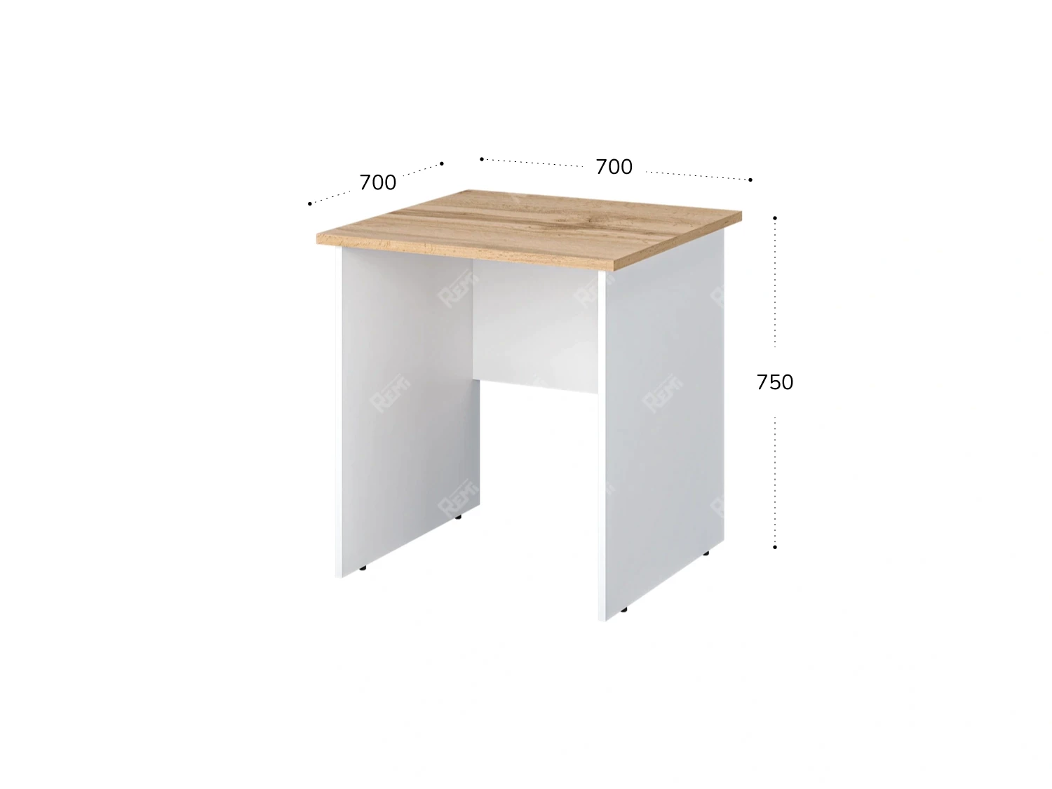 Стол квадратный 700x700x750 RTD023 Вотан/Белый. Серия Тандем / Tandem. Серия Тандем / Tandem