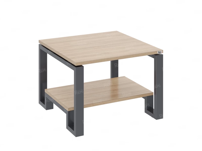 Журнальный стол с полкой 700x800x550 RM181-7x8 Вяз Швейцарский светлый/Серый